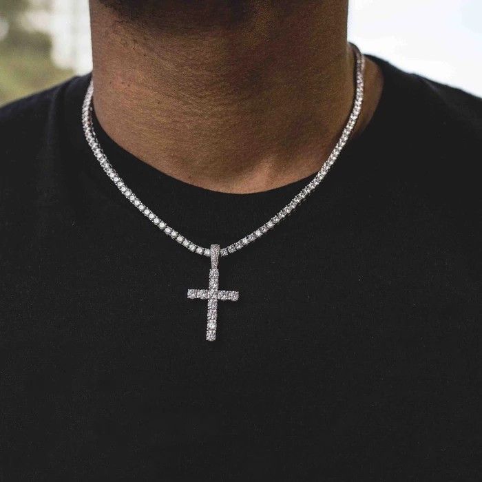 Royal Flair™ Fully Iced-out Tennis Cross-Chain