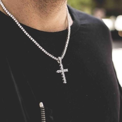 Royal Flair™ Fully Iced-out Tennis Cross-Chain