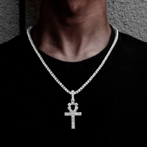 Iced Out Ankh Pendant Necklace